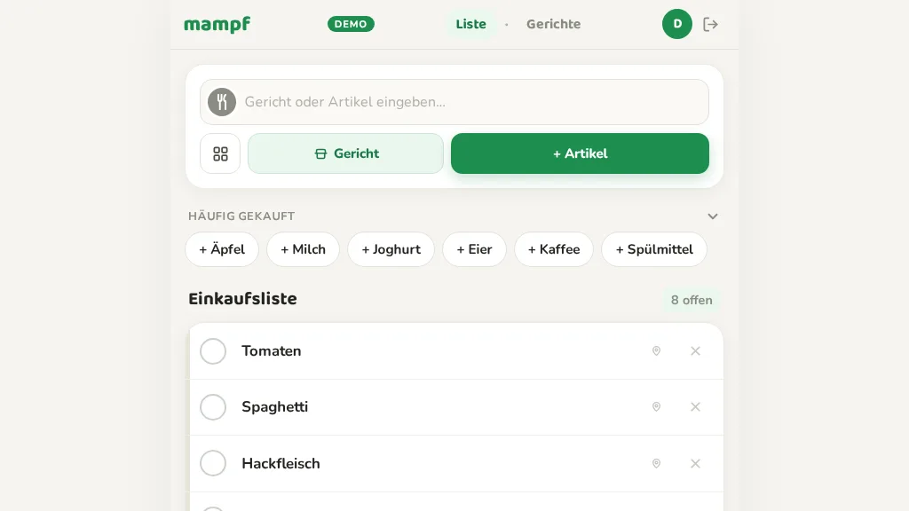 Mampf — screenshot